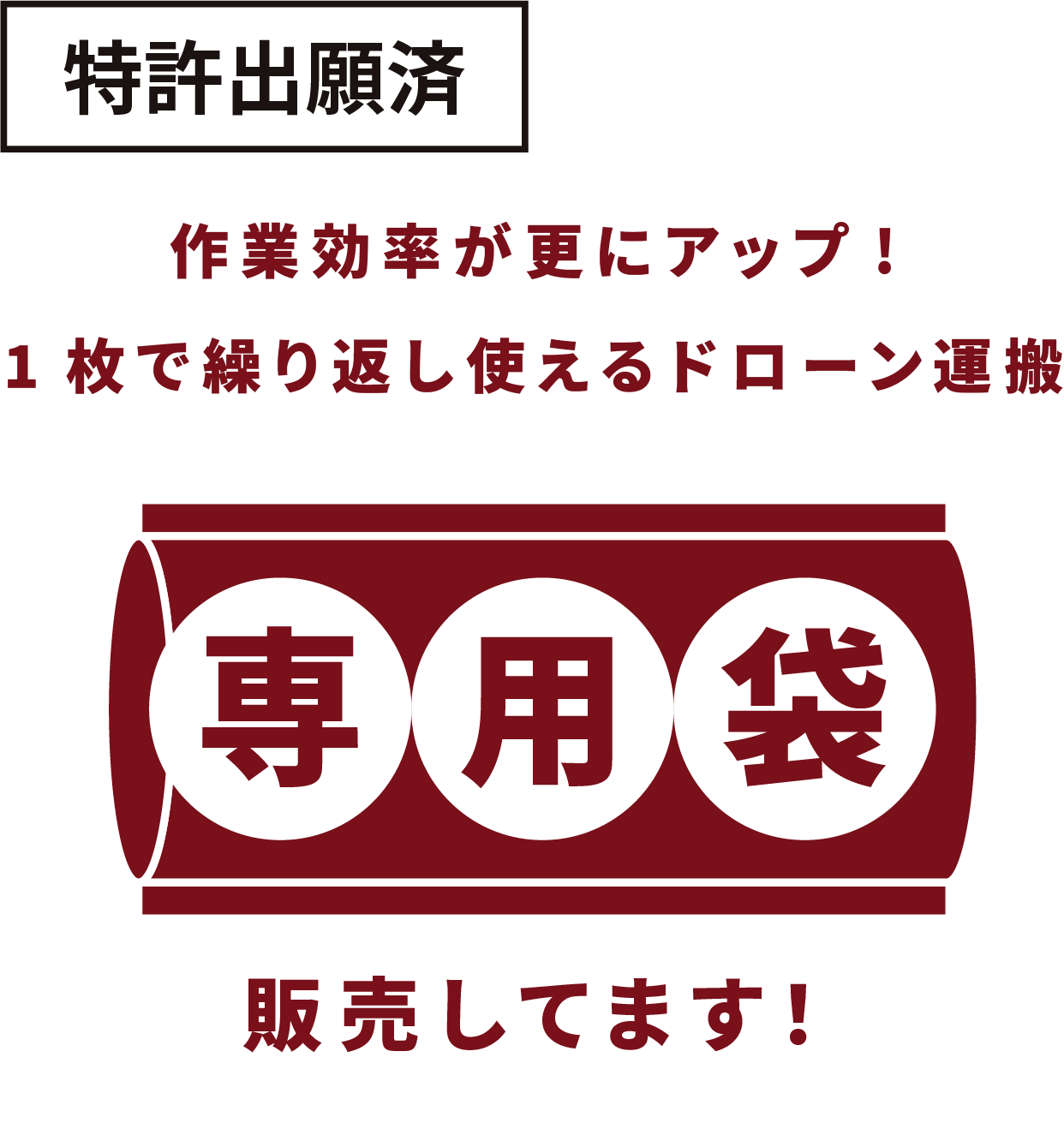 【特許出願済】ドローン専用運搬袋販売中